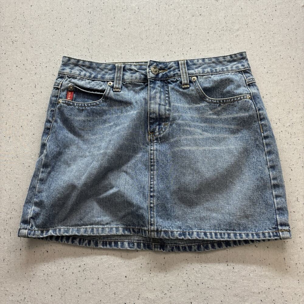 Mudd Jeans Denim Skirt Women Size 5 Blue Mini Mid Rise Y2K Retro Grunge 00s